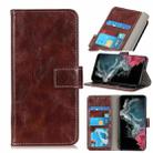 For Samsung Galaxy S22 Ultra 5G Retro Crazy Horse Texture Horizontal Flip Leather Case with Holder & Card Slots & Photo Frame & Wallet(Brown) - 1