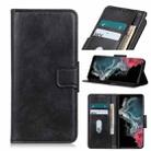 For Samsung Galaxy S22 Ultra 5G Mirren Crazy Horse Texture Horizontal Flip Leather Case with Holder & Card Slots & Wallet(Black) - 1