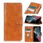 For Samsung Galaxy S22 Ultra 5G Mirren Crazy Horse Texture Horizontal Flip Leather Case with Holder & Card Slots & Wallet(Brown) - 1