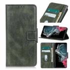 For Samsung Galaxy S22 Ultra 5G Mirren Crazy Horse Texture Horizontal Flip Leather Case with Holder & Card Slots & Wallet(Dark Green) - 1