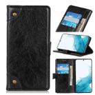 For Samsung Galaxy S22 5G Copper Buckle Nappa Texture Horizontal Flip Leather Case with Holder & Card Slots & Wallet(Black) - 1