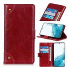 For Samsung Galaxy S22 5G Copper Buckle Nappa Texture Horizontal Flip Leather Case with Holder & Card Slots & Wallet(Wine Red) - 1