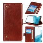 For Samsung Galaxy S22 5G Copper Buckle Nappa Texture Horizontal Flip Leather Case with Holder & Card Slots & Wallet(Brown) - 1
