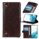 For Samsung Galaxy S22+ 5G Copper Buckle Nappa Texture Horizontal Flip Leather Case with Holder & Card Slots & Wallet(Coffee) - 1