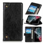 For Samsung Galaxy S22 Ultra 5G Copper Buckle Nappa Texture Horizontal Flip Leather Case with Holder & Card Slots & Wallet(Black) - 1