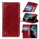 For Samsung Galaxy S22 Ultra 5G Copper Buckle Nappa Texture Horizontal Flip Leather Case with Holder & Card Slots & Wallet(Wine Red) - 1