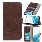 For Samsung Galaxy S22 5G Magnetic Crocodile Texture Horizontal Flip Leather Case with Holder & Card Slots & Wallet(Brown) - 1