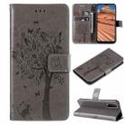 For vivo Y11s/Y12A/Y12s/Y20/Y20A/Y20s/Y20G/Y20SG Tree & Cat Embossing Pattern Horizontal Flip PU Leather Case with Holder & Card Slots & Wallet & Lanyard(Grey) - 1