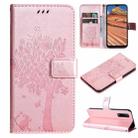 For vivo Y11s/Y12A/Y12s/Y20/Y20A/Y20s/Y20G/Y20SG Tree & Cat Embossing Pattern Horizontal Flip PU Leather Case with Holder & Card Slots & Wallet & Lanyard(Rose Gold) - 1