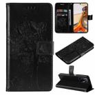 For Xiaomi 11T / 11T Pro Tree & Cat Embossing Pattern Horizontal Flip PU Leather Case with Holder & Card Slots & Wallet & Lanyard(Black) - 1