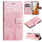 For Xiaomi 11T / 11T Pro Tree & Cat Embossing Pattern Horizontal Flip PU Leather Case with Holder & Card Slots & Wallet & Lanyard(Rose Gold) - 1