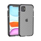 For iPhone 11 Grid Pattern Shockproof Transparent TPU Protective Case(Black) - 1