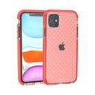 For iPhone 11 Grid Pattern Shockproof Transparent TPU Protective Case(Orange) - 1