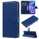 For vivo Y21 2021 / Y21s / Y33s Pure Color Horizontal Flip Leather Case with Holder & Card Slots & Wallet & Lanyard(Blue) - 1