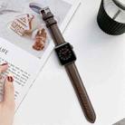 Sewing Leather Watch Band For Apple Watch Series 8&7 41mm / SE 2&6&SE&5&4 40mm / 3&2&1 38mm(Dark Brown) - 1