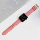 Sewing Leather Watch Band For Apple Watch Series 8&7 41mm / SE 2&6&SE&5&4 40mm / 3&2&1 38mm(Pink) - 1