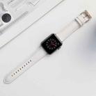 Sewing Leather Watch Band For Apple Watch Ultra 49mm / Series 8&7 45mm / SE 2&6&SE&5&4 44mm / 3&2&1 42mm(White) - 1