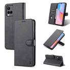 For vivo Y21 / Y33S AZNS Skin Feel Calf Texture Horizontal Flip Leather Case with Card Slots & Holder & Wallet(Black) - 1