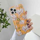 IMD Pattern TPU Case with Card Slot For iPhone 13(Yellow Background Flowers) - 1