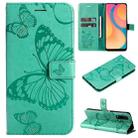 For vivo Y20 / Y20a / Y20s Pressed Printing Butterfly Pattern Horizontal Flip PU Leather Case with Holder & Card Slots & Wallet & Lanyard(Green) - 1