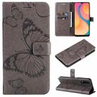 For vivo Y20 / Y20a / Y20s Pressed Printing Butterfly Pattern Horizontal Flip PU Leather Case with Holder & Card Slots & Wallet & Lanyard(Grey) - 1