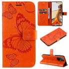 For Xiaomi Mi 11T / 11T Pro Pressed Printing Butterfly Pattern Horizontal Flip PU Leather Case with Holder & Card Slots & Wallet & Lanyard(Orange) - 1