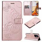 For Xiaomi Mi 11T / 11T Pro Pressed Printing Butterfly Pattern Horizontal Flip PU Leather Case with Holder & Card Slots & Wallet & Lanyard(Rose Gold) - 1