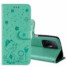 For Xiaomi Mi 11T / 11T Pro Cat Bee Embossing Pattern Shockproof Horizontal Flip Leather Case with Holder & Card Slots & Wallet(Green) - 1