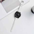 22mm Sewing Plain Weave Small Waist Leather Watch Band(White) - 1