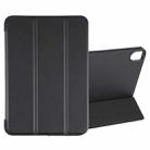 For iPad mini 6 GEBEI Shockproof Horizontal Flip Tablet Case with Three-folding Holder(Black) - 1