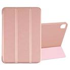 For iPad mini 6 GEBEI Shockproof Horizontal Flip Tablet Case with Three-folding Holder(Rose Gold) - 1