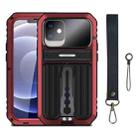 For iPhone 12 Armor Shockproof Splash-proof Dust-proof Phone Case with Holder(Red) - 1