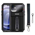 For iPhone 12 Armor Shockproof Splash-proof Dust-proof Phone Case with Holder(Black) - 1