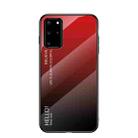 For Samsung Galaxy S20+ Gradient Color Painted TPU Edge Glass Case(Gradient Red) - 1