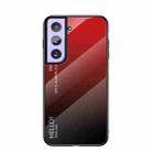 For Samsung Galaxy S21+ 5G Gradient Color Painted TPU Edge Glass Case(Gradient Red) - 1