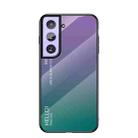 For Samsung Galaxy S21+ 5G Gradient Color Painted TPU Edge Glass Case(Gradient Purple) - 1