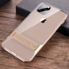 For iPhone 11 Pro Crystal Shockproof TPU + PC Case with Holder(Gold) - 1
