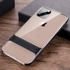 For iPhone 11 Pro Max Crystal Shockproof TPU + PC Case with Holder(Dark Black) - 1