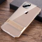 For iPhone 11 Pro Max Crystal Shockproof TPU + PC Case with Holder(Gold) - 1