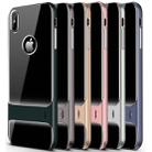For iPhone XS Max Crystal Shockproof TPU + PC Case with Holder(Gold) - 7