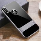 For iPhone XS / X Crystal Shockproof TPU + PC Case with Holder(Space Gray) - 1