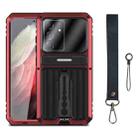 For Samsung Galaxy S21 Ultra 5G Armor Shockproof Splash-proof Dust-proof Phone Case with Holder(Red) - 1