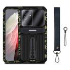 For Samsung Galaxy S21 Ultra 5G Armor Shockproof Splash-proof Dust-proof Phone Case with Holder(Camouflage) - 1