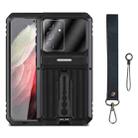 For Samsung Galaxy S21 Ultra 5G Armor Shockproof Splash-proof Dust-proof Phone Case with Holder(Black) - 1