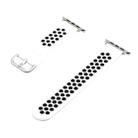 Silicone Strap Watch Band For Apple Watch Series 9&8&7 41mm / SE 3&SE 2&6&SE&5&4 40mm / 3&2&1 38mm(White Black) - 1