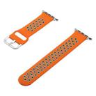 Silicone Strap Watch Band For Apple Watch Series 8&7 41mm / SE 2&6&SE&5&4 40mm / 3&2&1 38mm(Orange Grey) - 1