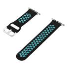 Silicone Strap Watch Band For Apple Watch Series 8&7 41mm / SE 2&6&SE&5&4 40mm / 3&2&1 38mm(Black Blue) - 1