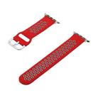 Silicone Strap Watch Band For Apple Watch Series 8&7 41mm / SE 2&6&SE&5&4 40mm / 3&2&1 38mm(Red Grey) - 1