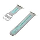 Silicone Strap Watch Band For Apple Watch Series 8&7 41mm / SE 2&6&SE&5&4 40mm / 3&2&1 38mm(Grey Blue) - 1