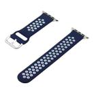 Silicone Strap Watch Band For Apple Watch Series 9&8&7 41mm / SE 3&SE 2&6&SE&5&4 40mm / 3&2&1 38mm(Blue White) - 1